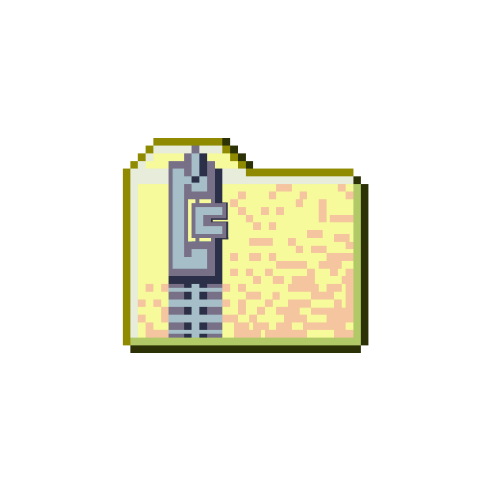 Original Cybercache pixel-art zipped folder
